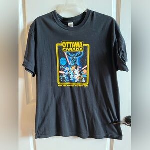 EUC - Ottawa Canada Star Wars T-Shirt, Gildan Size XL, Black